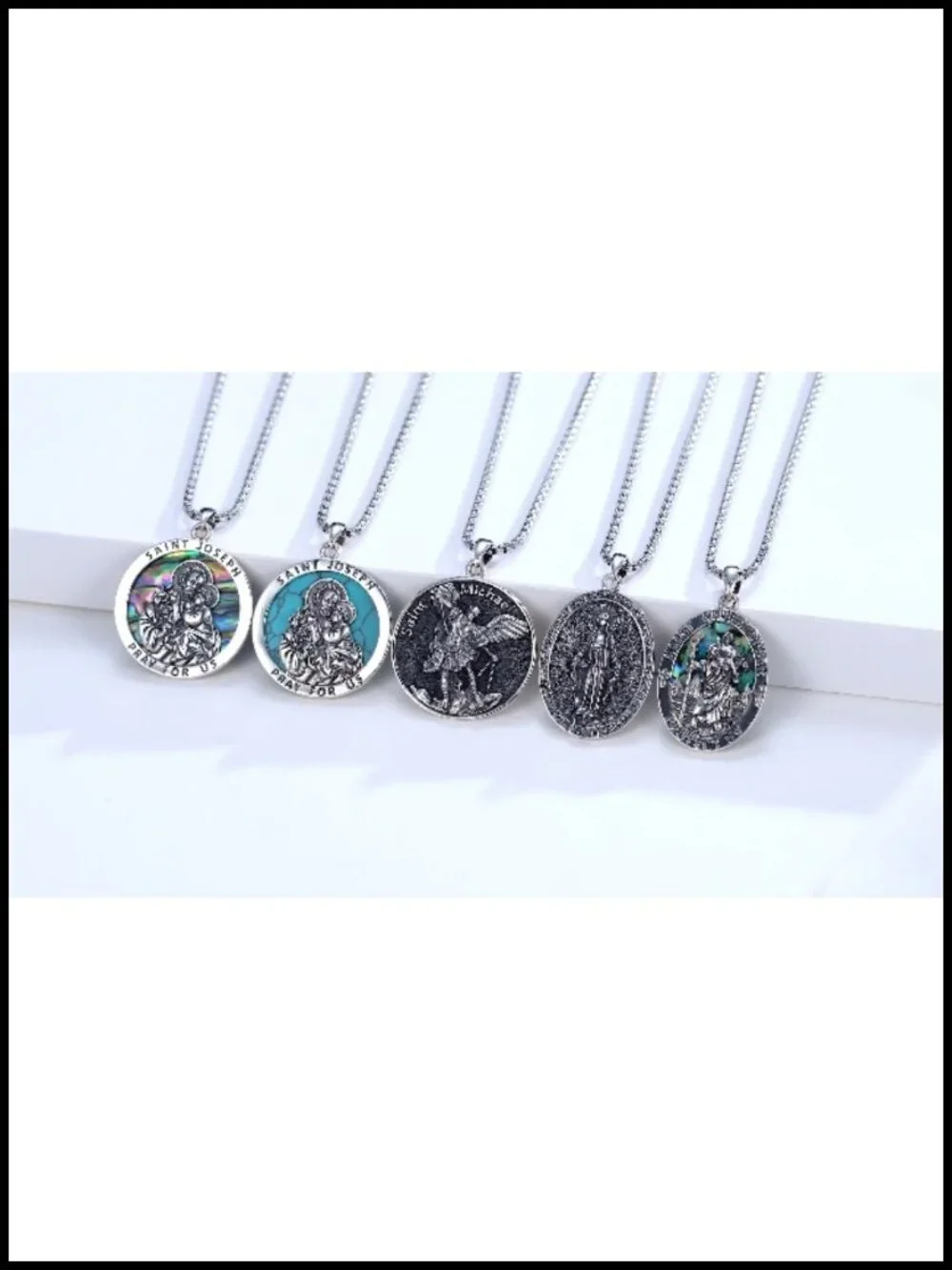 925 Sterling Silver St Joseph Medal Pendant Necklace for Men Women